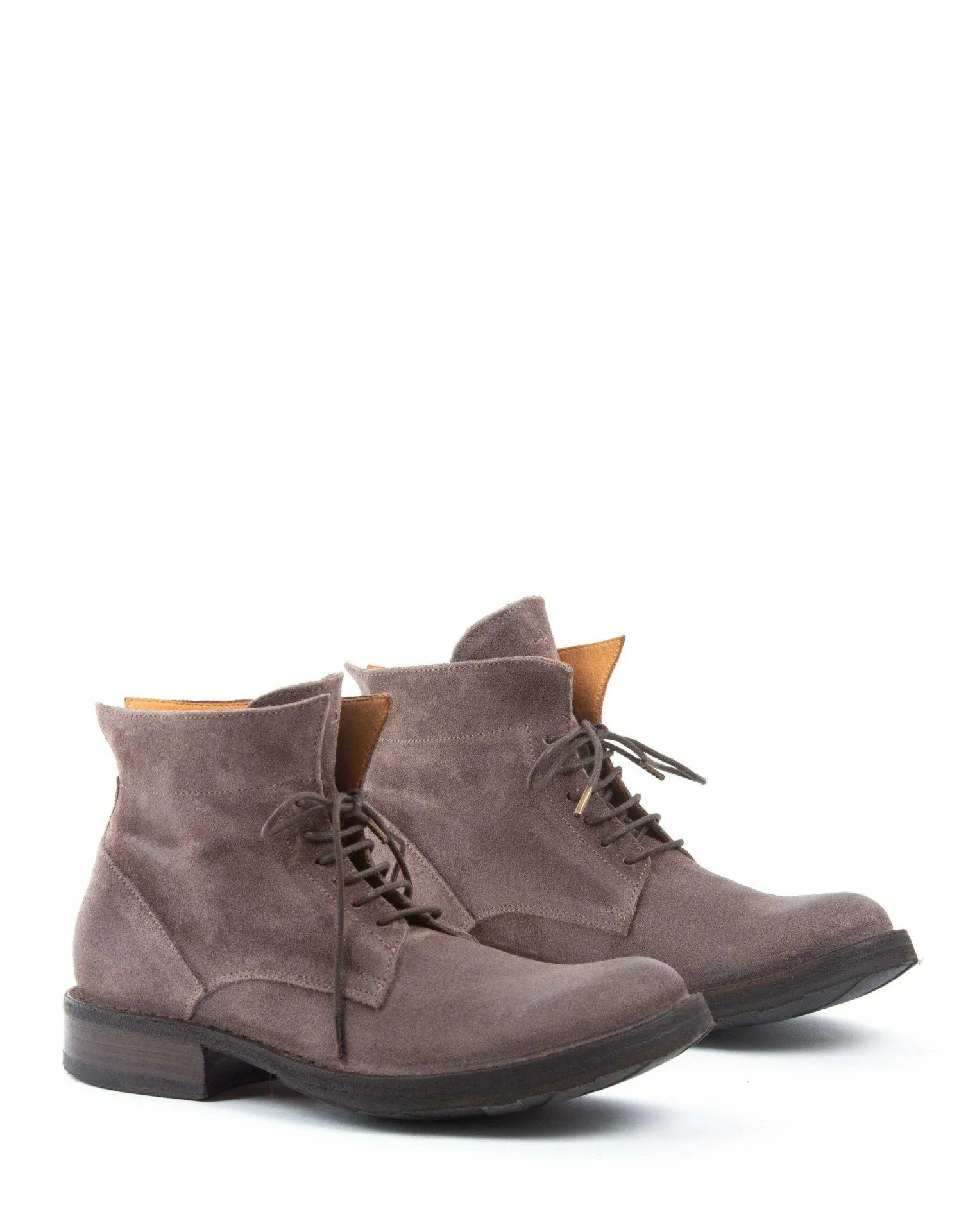 745 Brown Suede Lace-up Boots