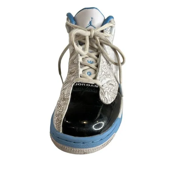 Air Jordan Dub Zero Youth Basketball Shoes 5Y White Black Blue Basketball Nike