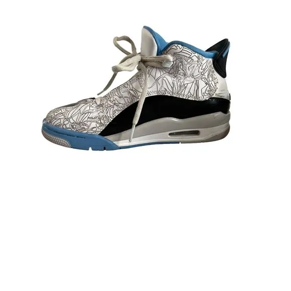 Air Jordan Dub Zero Youth Basketball Shoes 5Y White Black Blue Basketball Nike