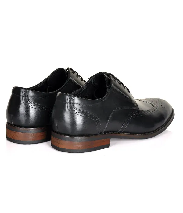 Aldo Derby Black Leather Shoes