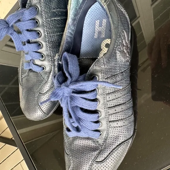 Alexander HOTTO, Made in Italy, Black/Blue Leather Shoes/Sneakers