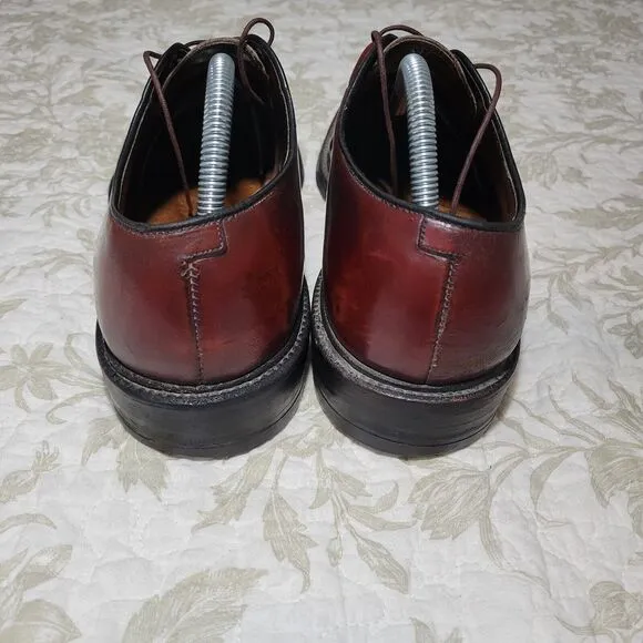 Allen Edmonds‎ Leeds Shoes Mens 9.5 C Burgundy Leather Plain Toe
