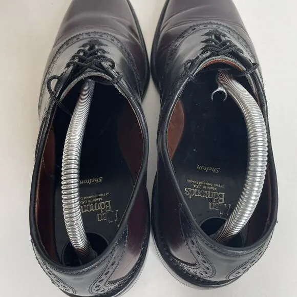 Allen Edmonds Mens Shelton 9B Black/Burgundy Oxford Saddle Shoe 8271