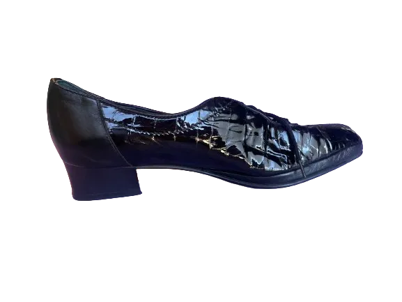 Amalfi By Rangoni Black Patent Oxford Lace Up Pumps