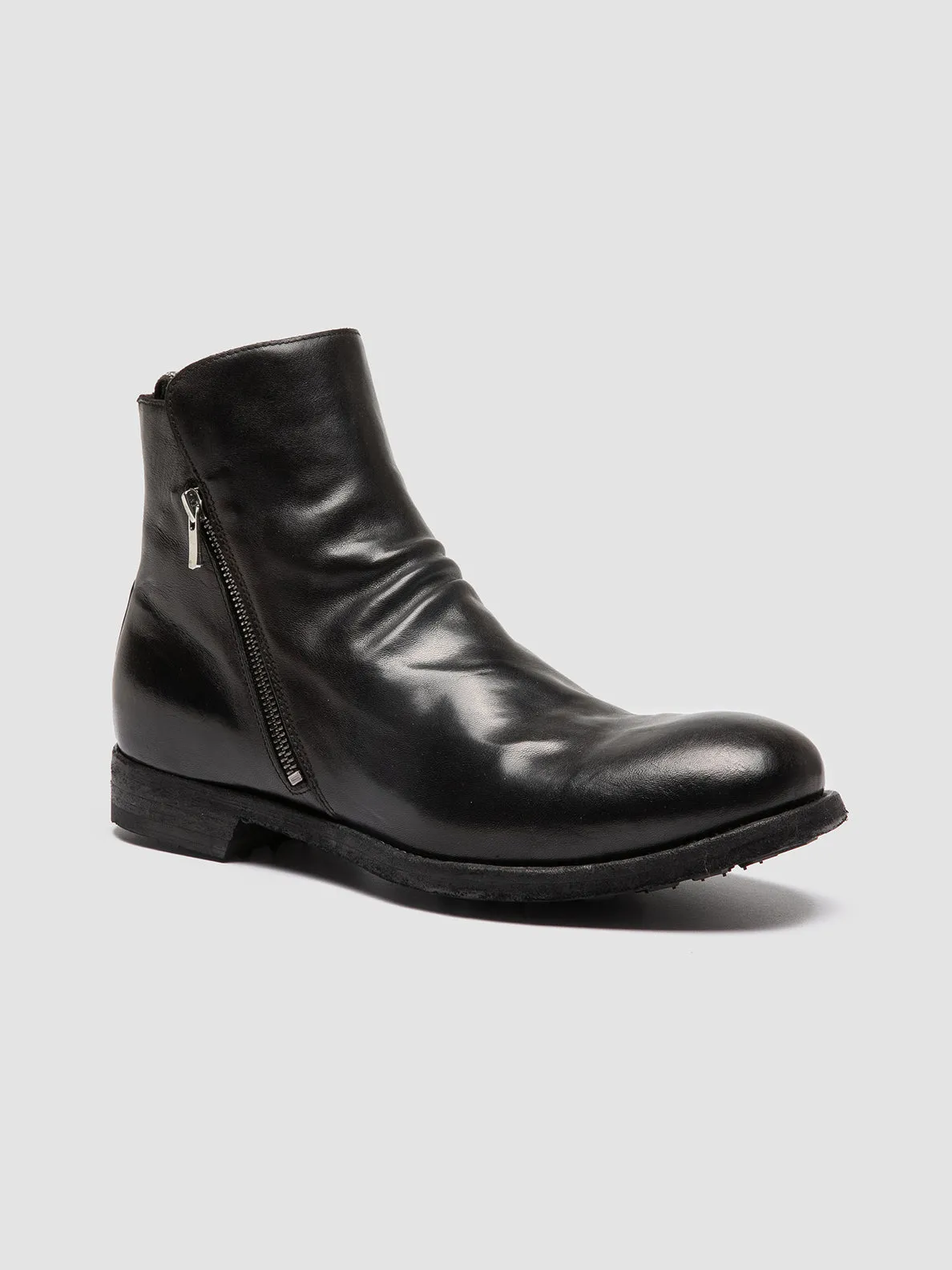 ARBUS 029 - Black Leather Ankle Boots