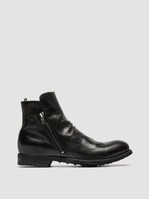 ARBUS 029 - Black Leather Ankle Boots