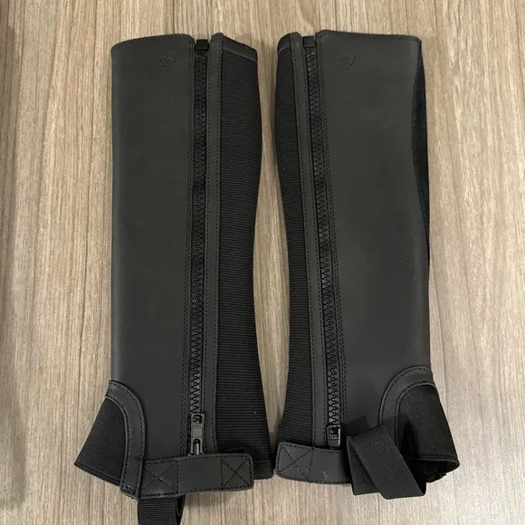 Ariat Bronze Youth Scout Half Chaps - MT Tall (Height 14 IN / Calf 10.5&quot;)  BLACK