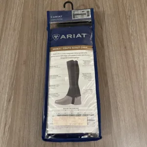Ariat Bronze Youth Scout Half Chaps - MT Tall (Height 14 IN / Calf 10.5&quot;)  BLACK