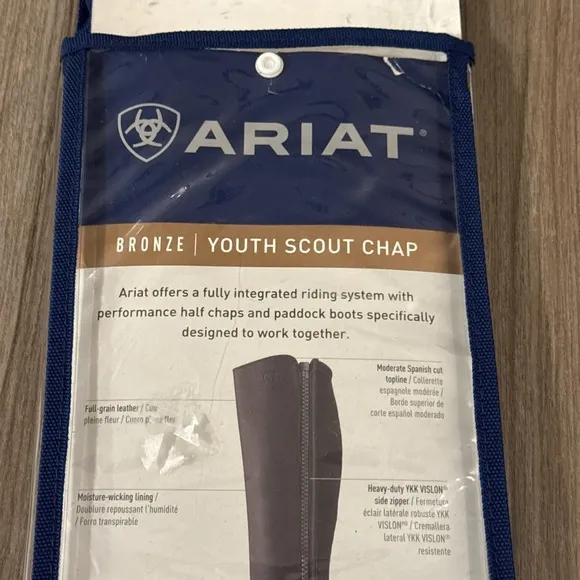 Ariat Bronze Youth Scout Half Chaps - MT Tall (Height 14 IN / Calf 10.5&quot;)  BLACK