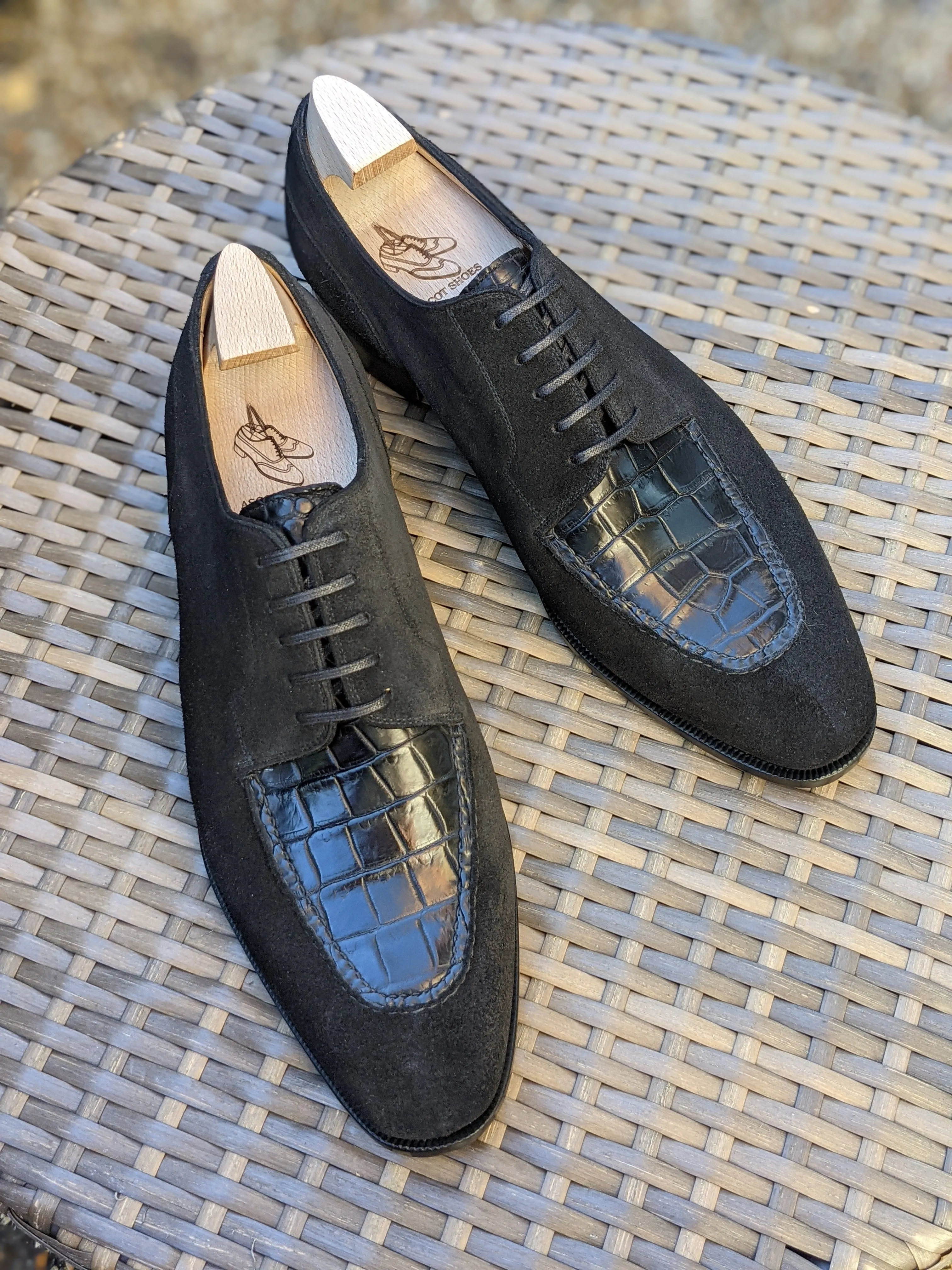 Ascot Kaan - Black Suede & Black Crocodile