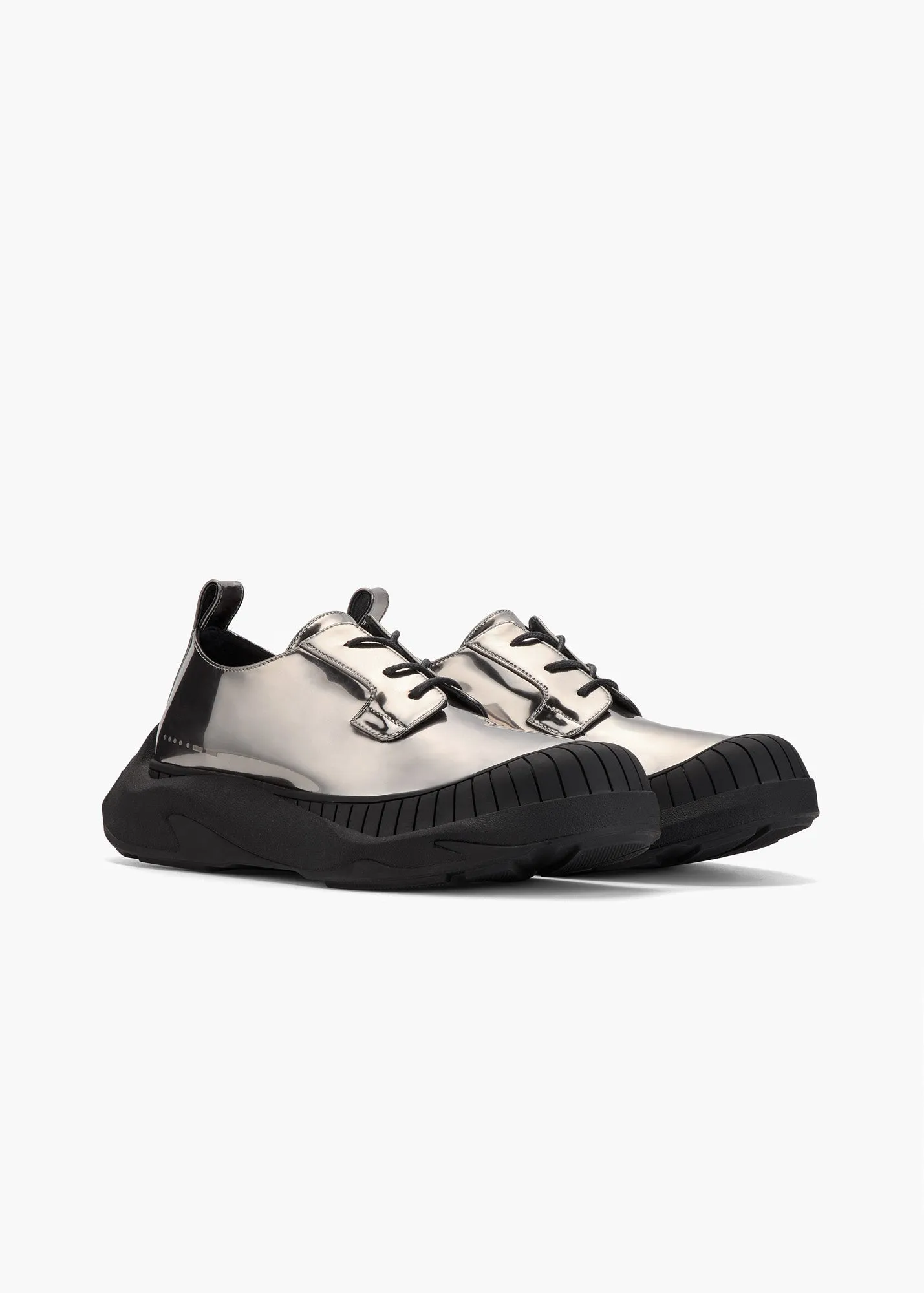 Asher Men Gunmetal Patent-Leather Oxford Shoes