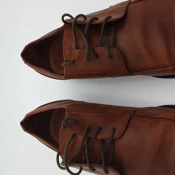 Aston Grey men oxford derby dress shoe brown leather Lace-up office casual 11.5
