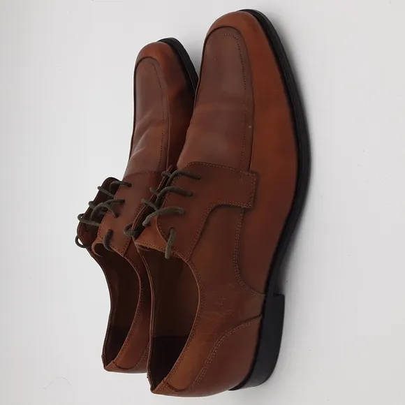 Aston Grey men oxford derby dress shoe brown leather Lace-up office casual 11.5