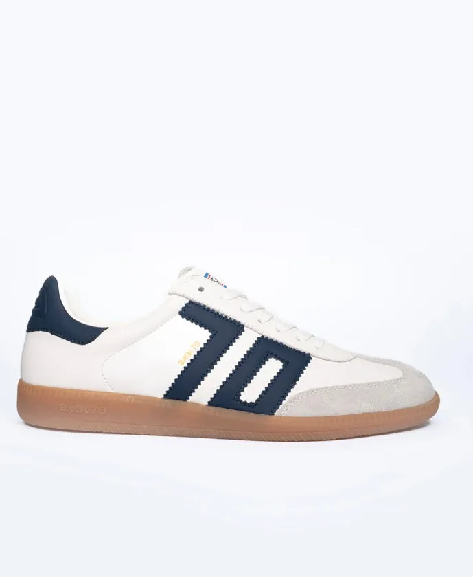 Back 70 - Cloud White & Navy Trainer