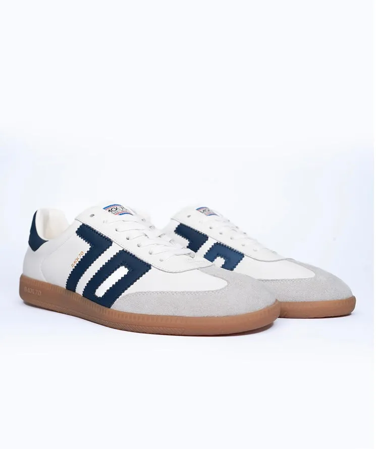 Back 70 - Cloud White & Navy Trainer