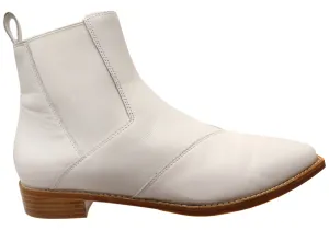 Bared Footwear Hoatzin Womens White Leather Ankle Boots