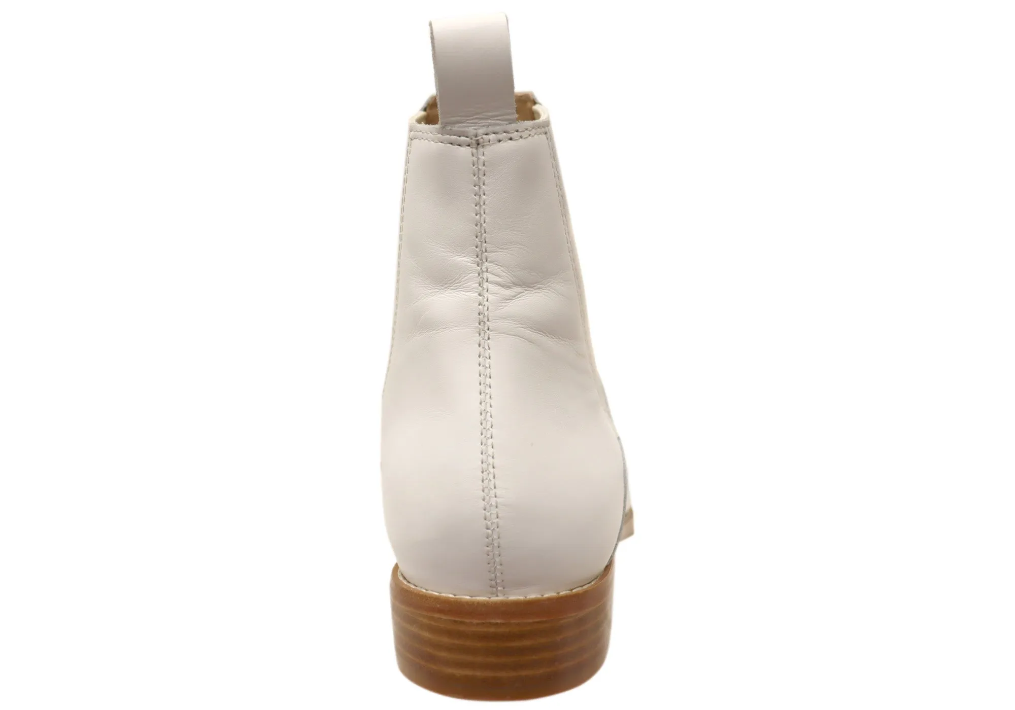 Bared Footwear Hoatzin Womens White Leather Ankle Boots