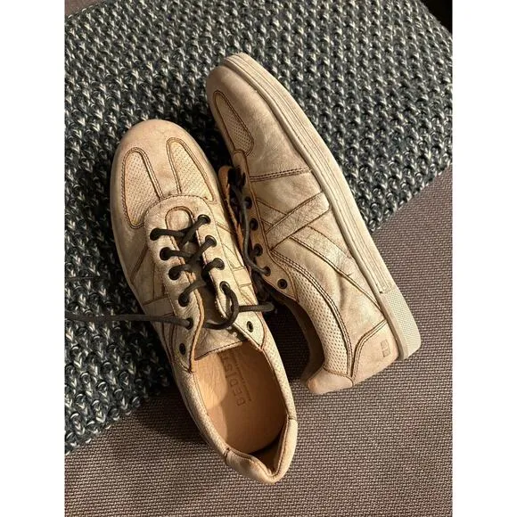 Bed Stu Low Top Sneaker Tan Leather Rustic Retro Muller Shoes Mens 10.5
