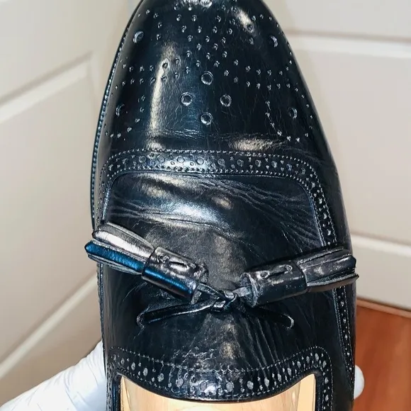 Belmondo Leather Tassel Metalion Loafer. Made in Spain.