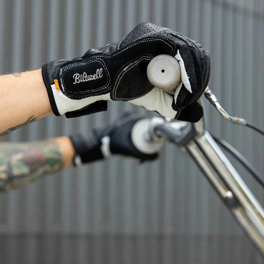 BILTWELL BORREGO LEATHER GLOVE [BLACK/CEMENT]