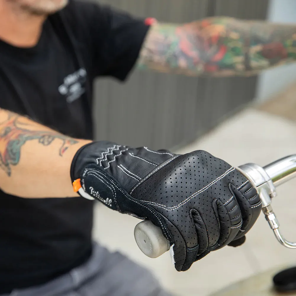 BILTWELL BORREGO LEATHER GLOVE [BLACK/CEMENT]
