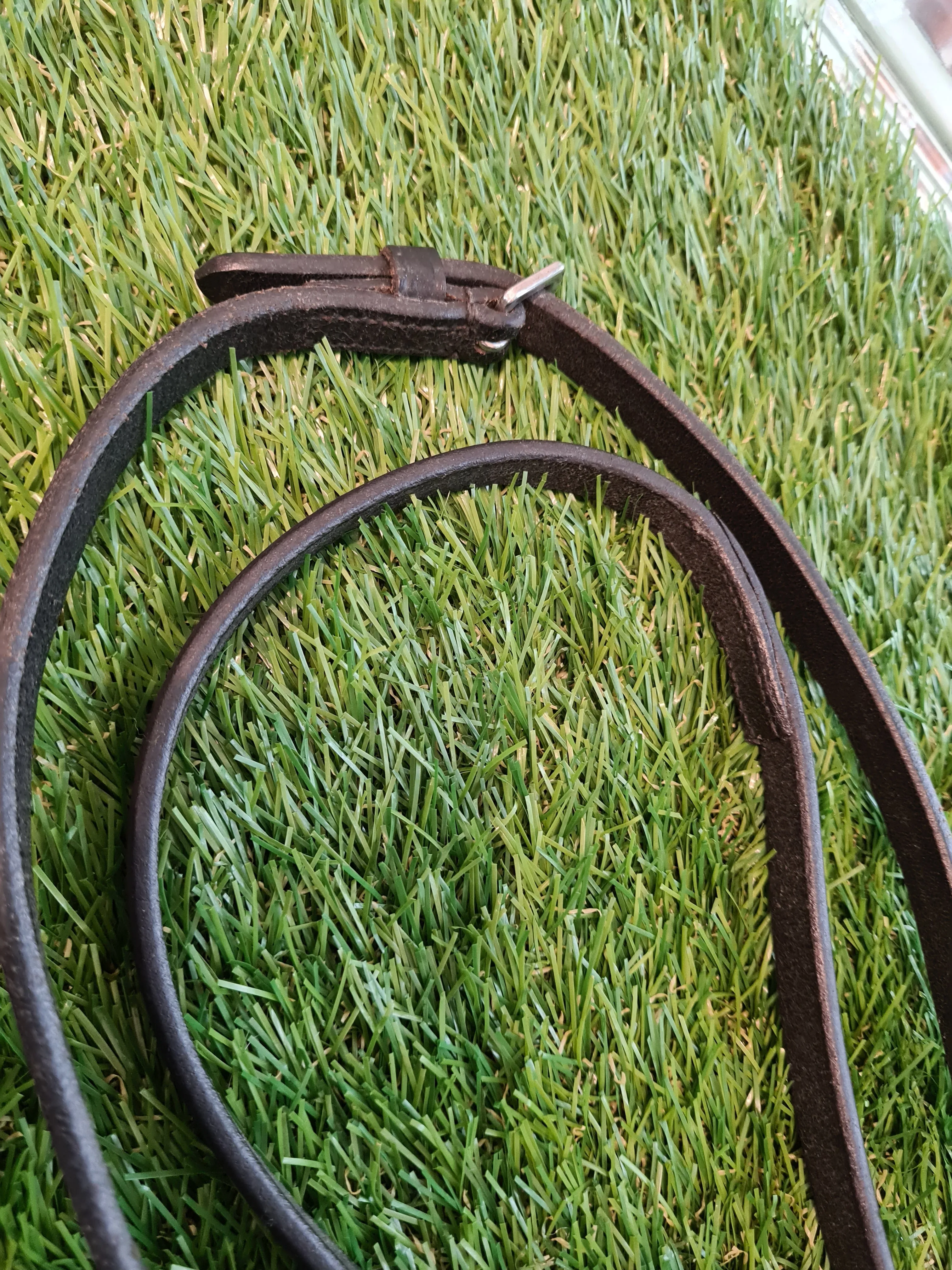 Black  cob/full size leather double reins set🟢