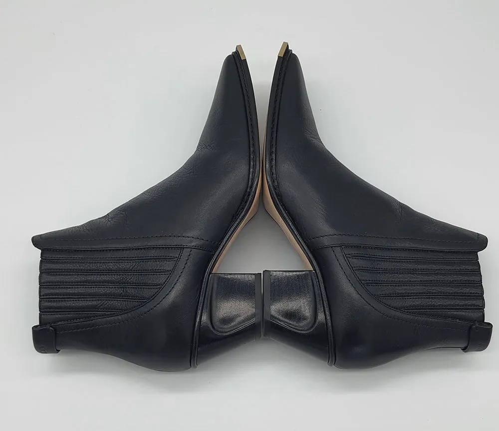Black Leather Cow Boy Boots