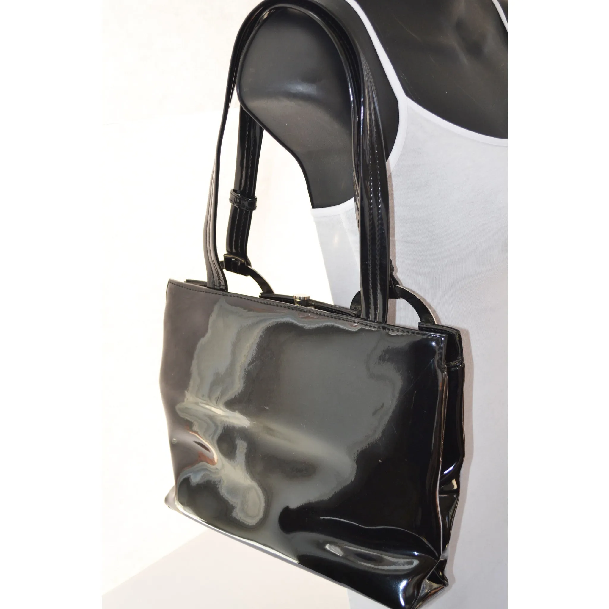 Black Patent Leather Ring Purse