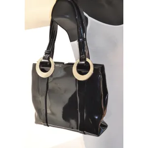Black Patent Leather Ring Purse