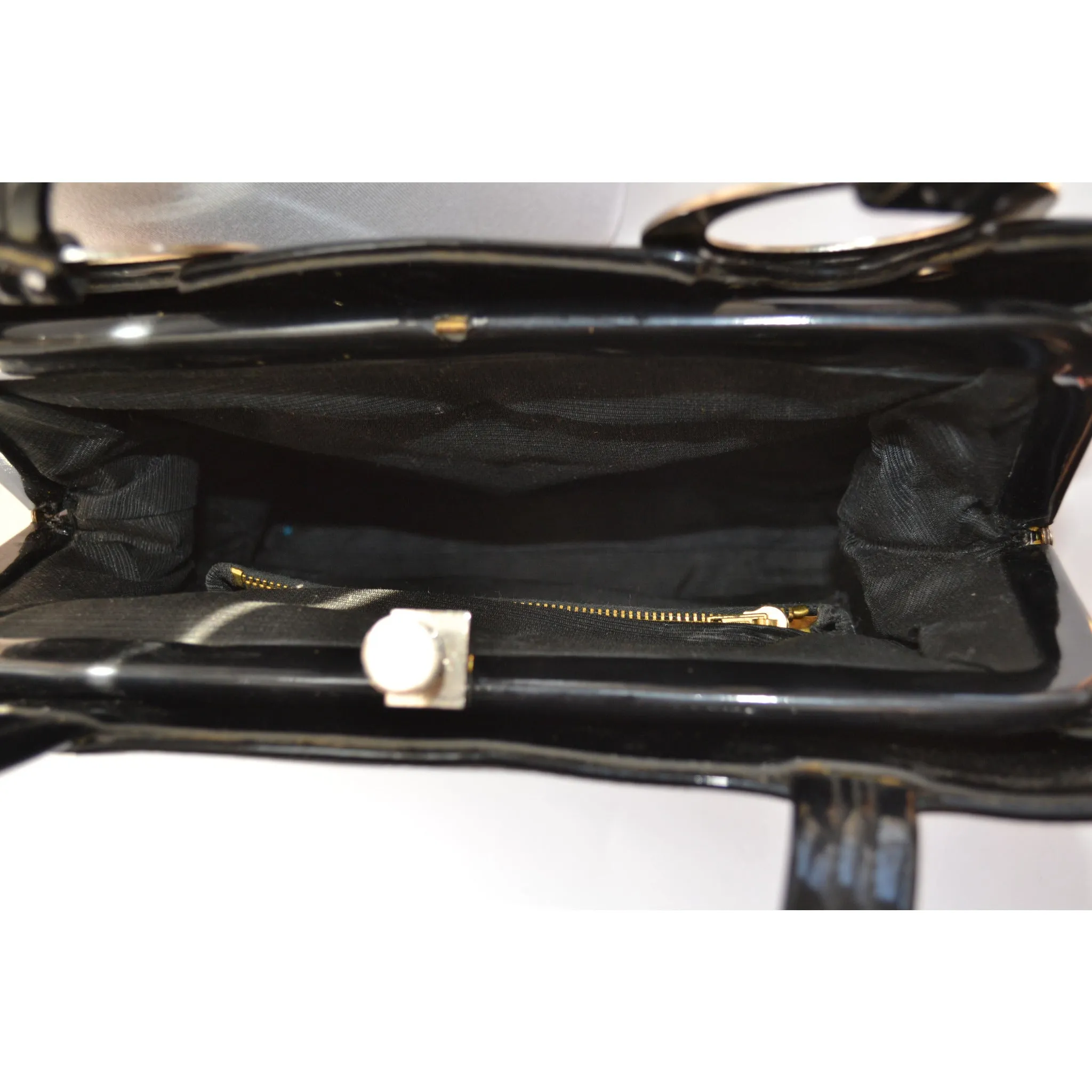 Black Patent Leather Ring Purse