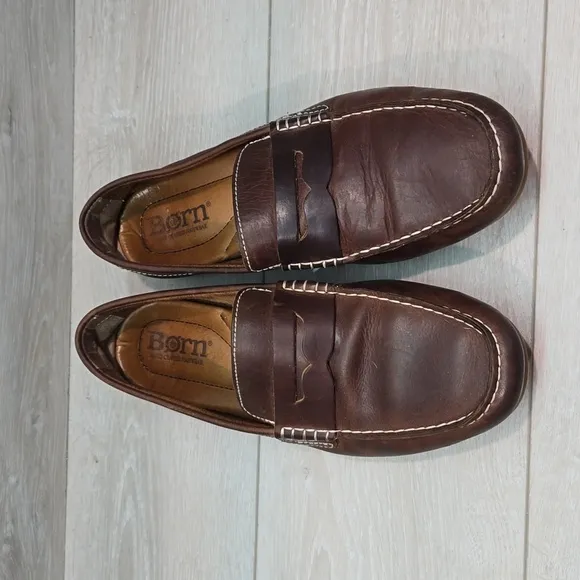 Born Mens Leather Andes Penny Loafer Oxford shoes sz 9.5