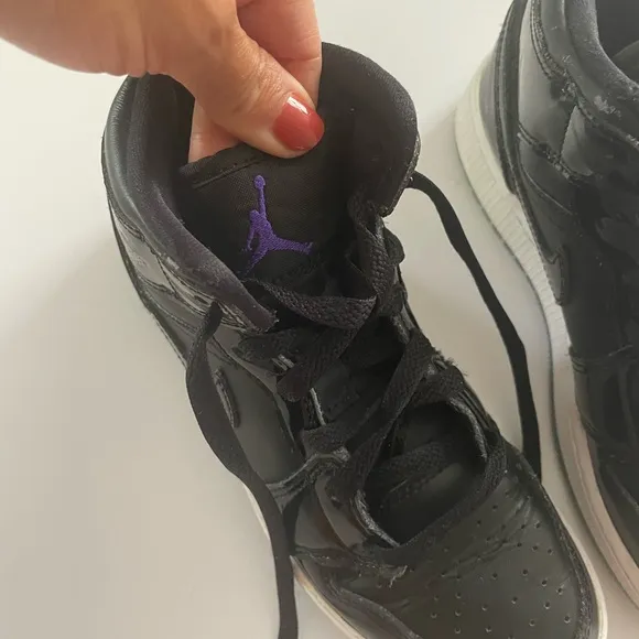 Boys Nike Air Jordan Black Black Patent Leather