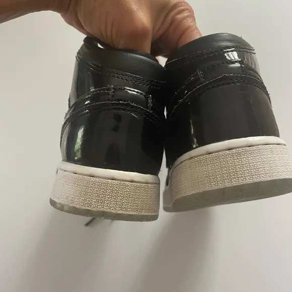 Boys Nike Air Jordan Black Black Patent Leather