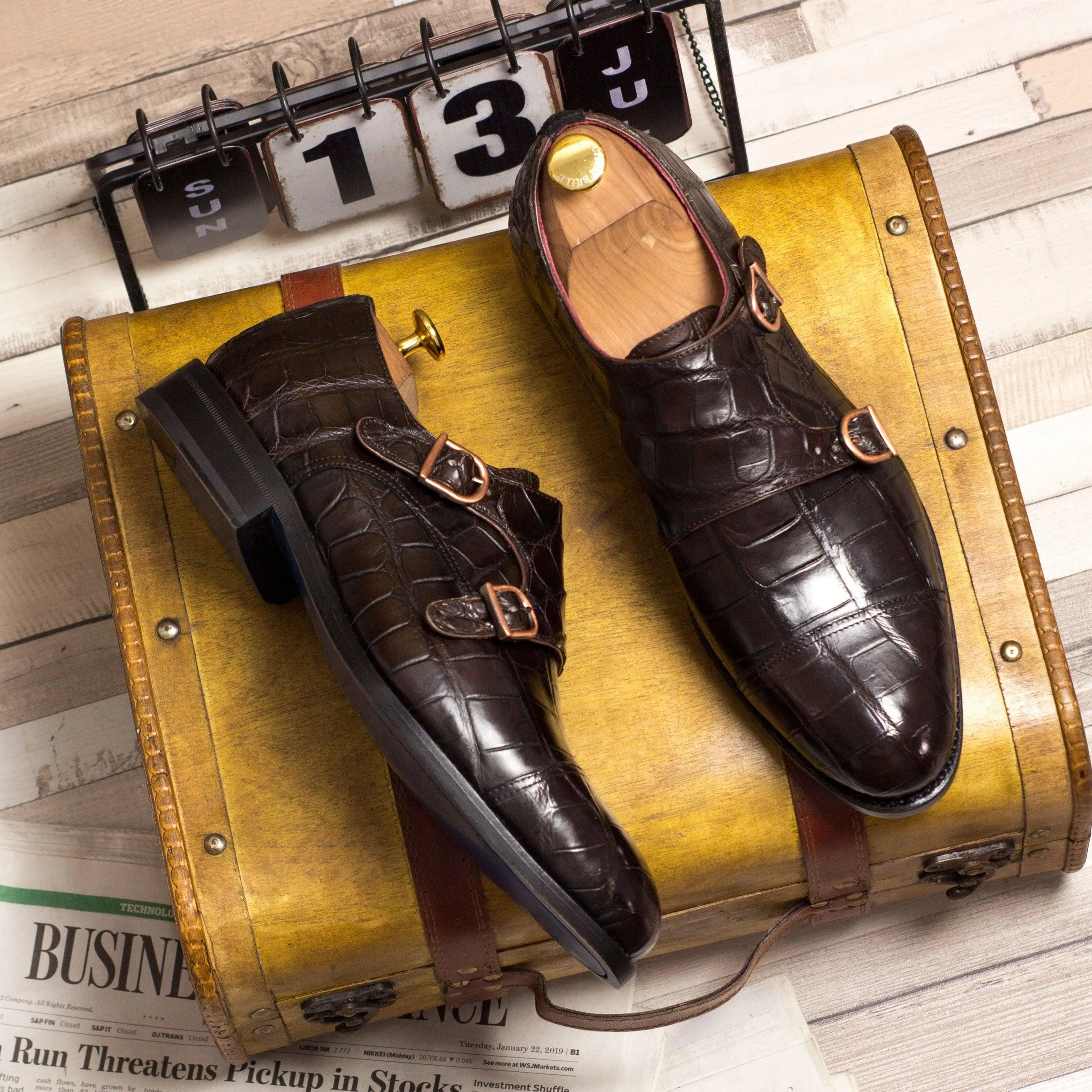 Brown Alligator Double Monk