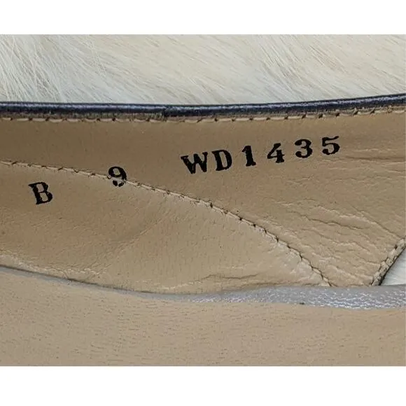 Bruno Magli Fiesse Wedge Heel Gray Color-Block Lambskin Leather Size 9.5 AA, NEW