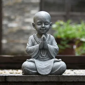Buddha Statue with Buddhist Monk