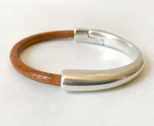 Camel & Silver - Medium Width - Magnetic Cuff - WHSL