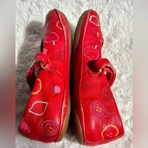 Camper Twins flat Mary Jane 🍎 leather Red Shoes