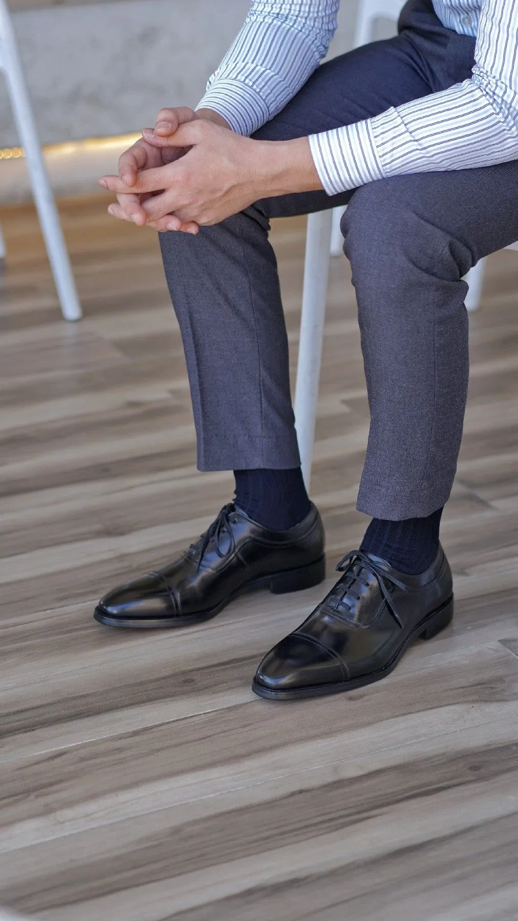 Cap Toe Oxford Leather Lace-Up Shoes-  Italian Design & U.S. Leather