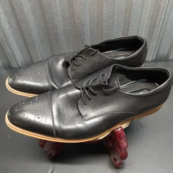 Carlo Morandi Men Oxford Dress Work Shoes Black