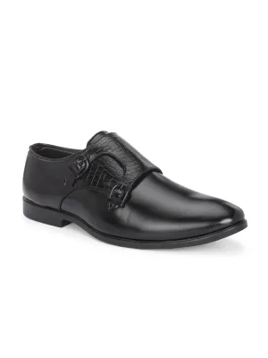 CARLO ROMANO BY WASAN BLACK COLOR VEGAN LEATHER MONK SHOES FOR MEN