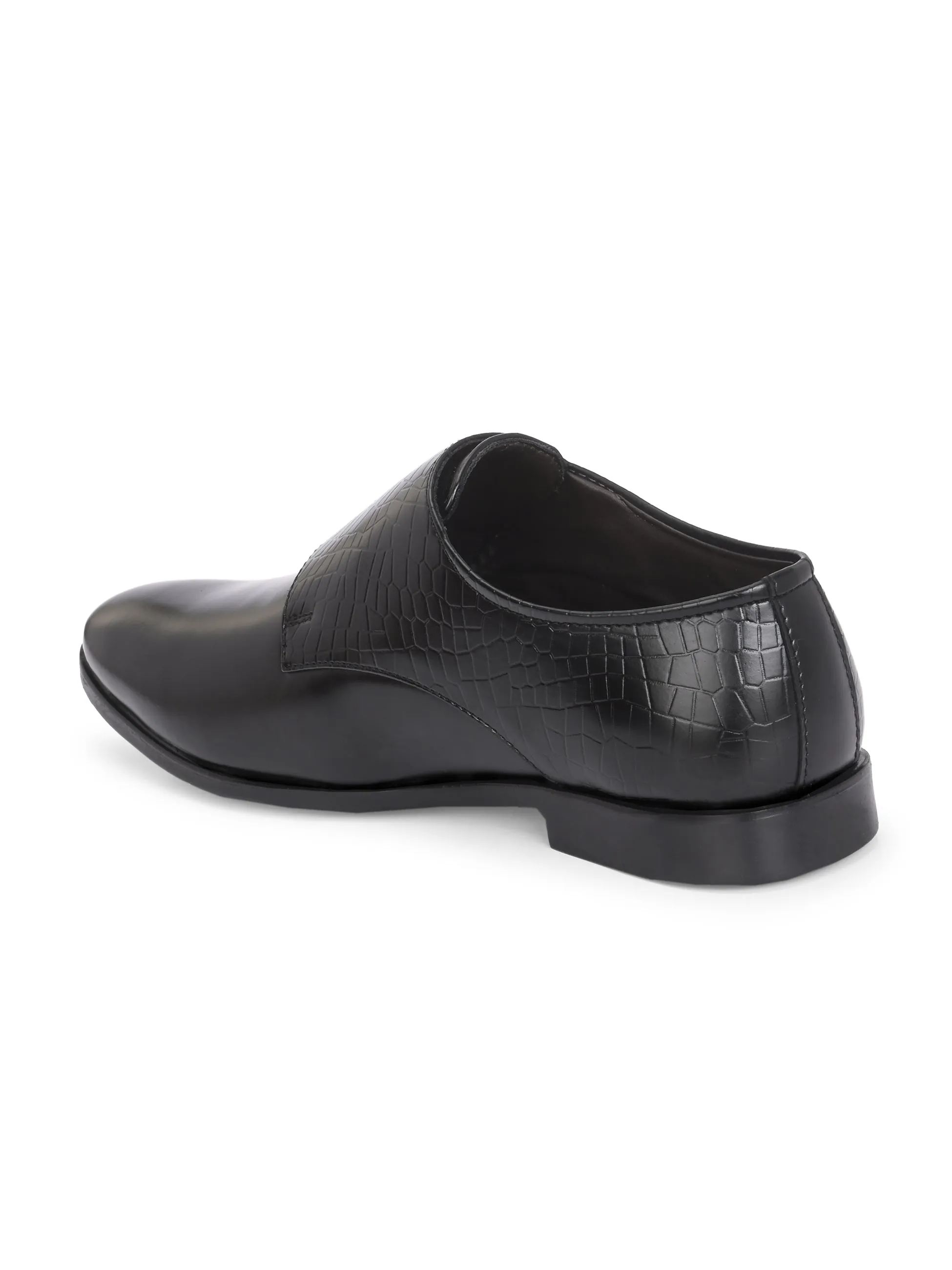 CARLO ROMANO BY WASAN BLACK COLOR VEGAN LEATHER MONK SHOES FOR MEN