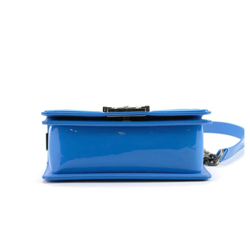 Chanel Boy Bag Electric Blue Patent Leather
