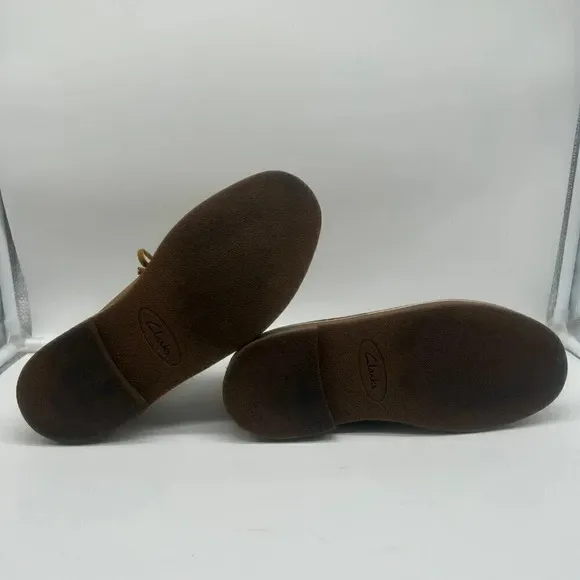 Clarks Bushacre 3 Chukka Boot Men Size 7 Leather Upper Lace Up Ankle Brown