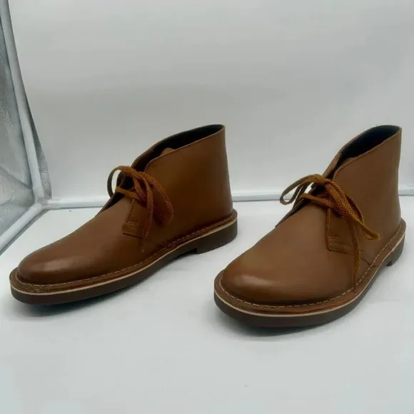 Clarks Bushacre 3 Chukka Boot Men Size 7 Leather Upper Lace Up Ankle Brown