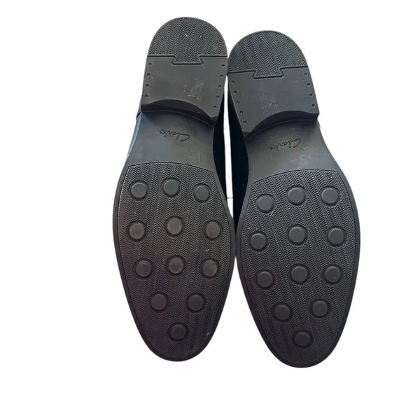 Clarks Collection Whiddon Cap-Toe Oxford Black Leather Shoes - Men’s Size 11