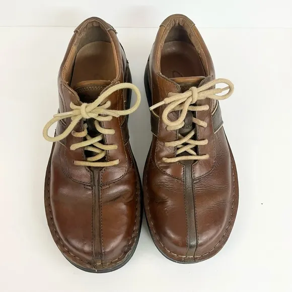 CLARKS Mens Active Air Brown Leather Casual Lace Up Oxford Men’s Size 8