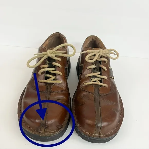 CLARKS Mens Active Air Brown Leather Casual Lace Up Oxford Men’s Size 8