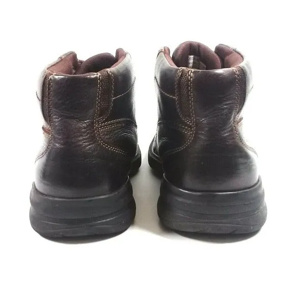 Clarks Men's Brawley Up Brown Comfort Leather Ankle Boots Thick Rubber Outsole