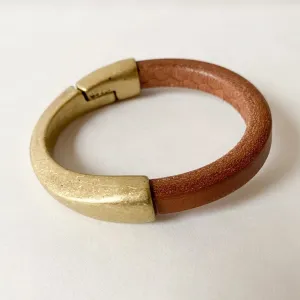 Cognac & Antique Brass - Large Width - Magnetic Cuff - WHSL